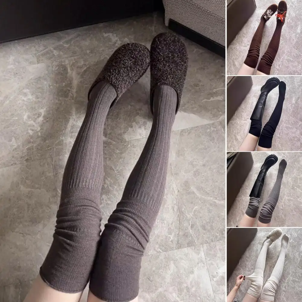 

Thigh High Cotton Socks Over-knee Socks for Women Women's Over Knee Boot Stocking Slouch Top Thick Cotton Knit Leg Warmers
