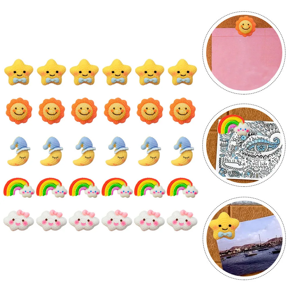 30 قطعة دبابيس ضغط الجدار الزخرفية المعدنية الراتنج الإبهام المسامير ل لوحة الفلين خريطة دبابيس طرق السفر عرض الصور لوحة الإعلانات #3