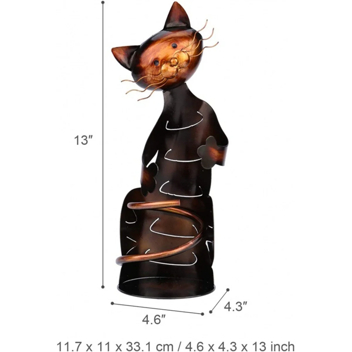 حامل النبيذ القط رف حامل النبيذ على شكل قطة حامل معدني ديكور زجاجة النبيذ القط حامل النحت GSY