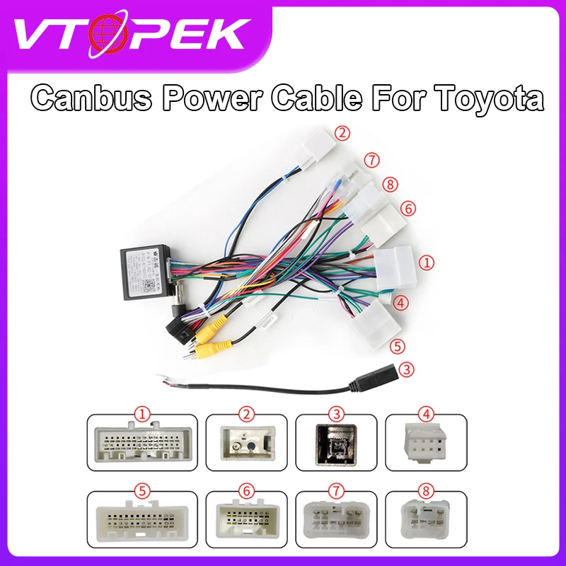 

Автомобильный 16-контактный адаптер Vtopek для проводов Android для Toyota Corolla/Camry/RAV4 с can-шиной