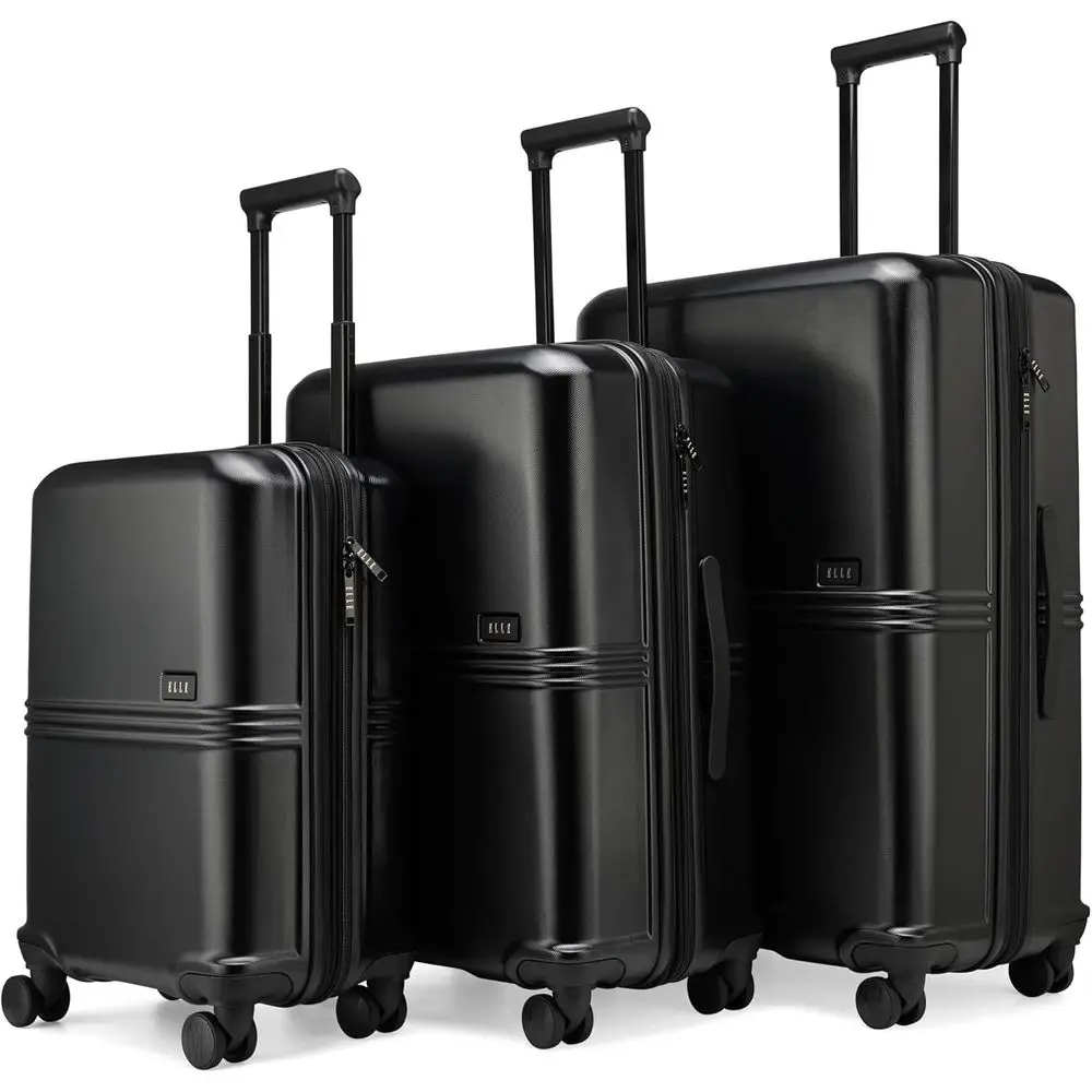 

3-Piece Expandable Spinner Luggage Set in Black