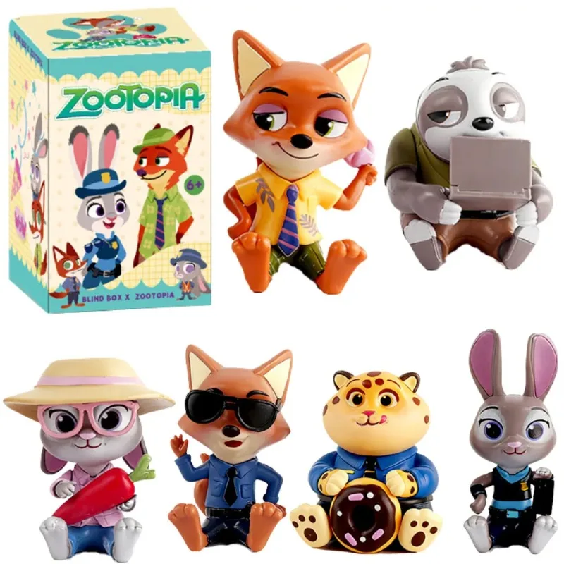 NIEUWE Disney Zootopia Serie Goede Zitten Blind Box Beeldjes Leuke Judith Nick Flash Finnick Desktop Ornamenten Kinderen Verjaardagscadeautjes
