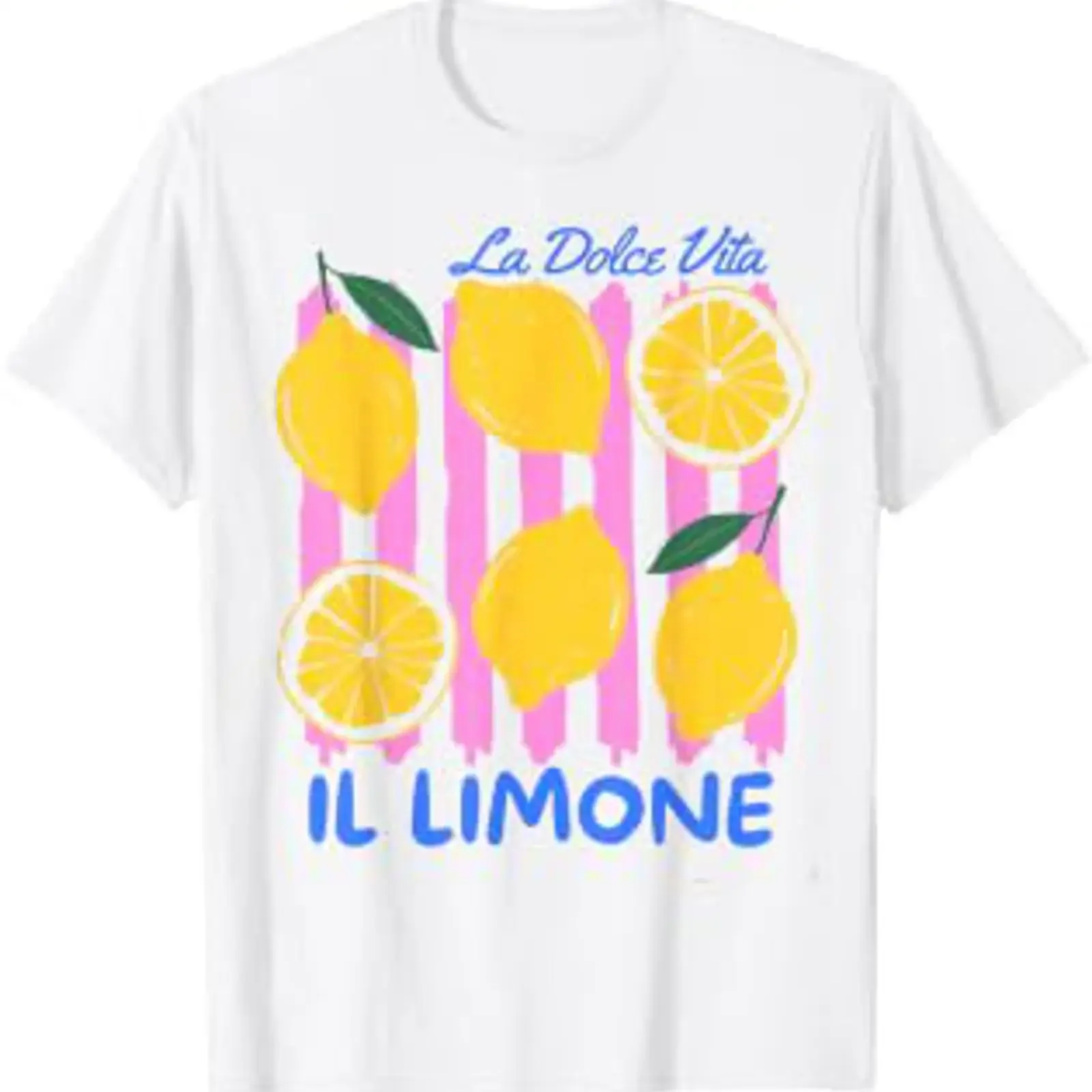 Lemon La Dolce Vita The T Shirt vintage Washed Comfortable designer clothes Versatile homme streetwear Soft Slightly Breathable