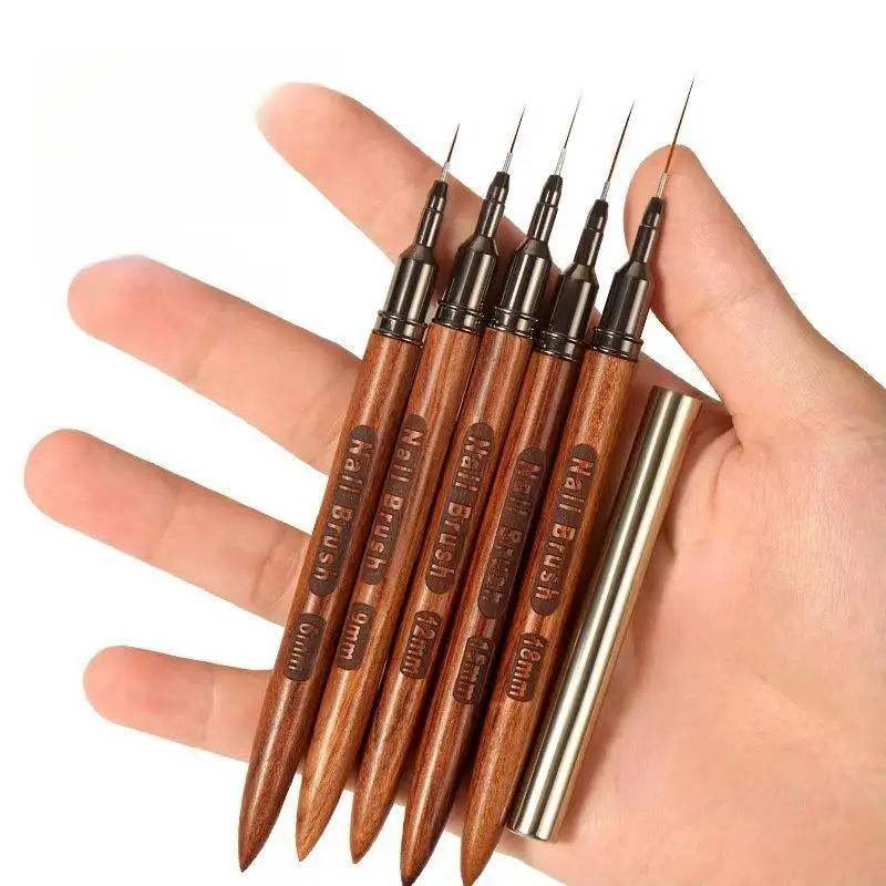 Nagelborstel Houten handvat Gel Nail Art Liner DIY Schilderborstel Tekenlijnen Streep Bloem Schilderpen UV Gel Manicure Salon Tool