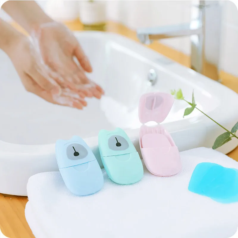 50/100pcs Cute Eyes Disposable Soap Paper Mini Paper Slice Soap Travel Soap Papers Washing Hand Bath Clean Scented Bath Supplies