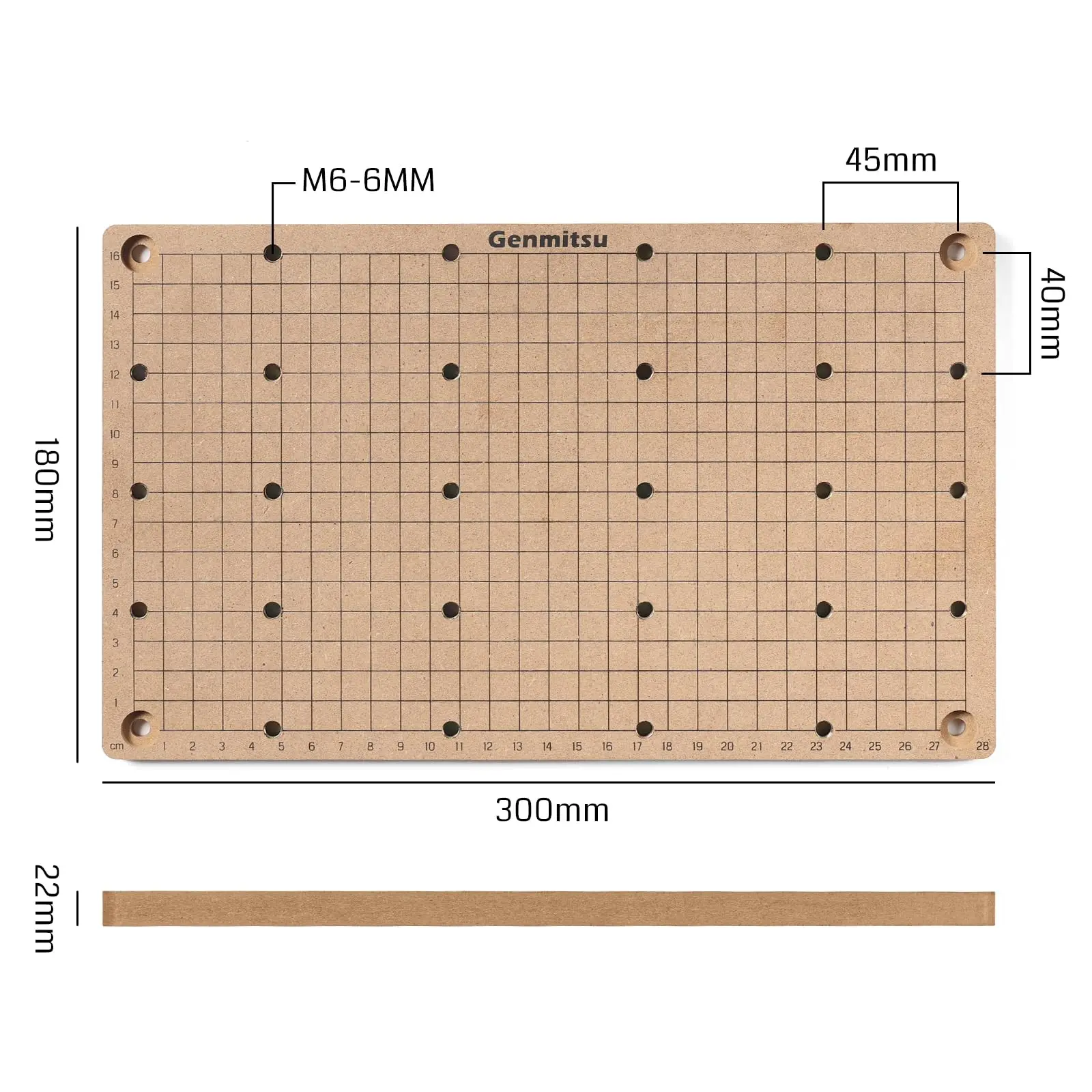 Genmitsu CNC MDF Spoilboard for 3018-PROVer V2/3020-PRO MAX/3018-PRO/3018-PROVer/3018-PROVer Mach3 CNC Router Machine M6 Ho