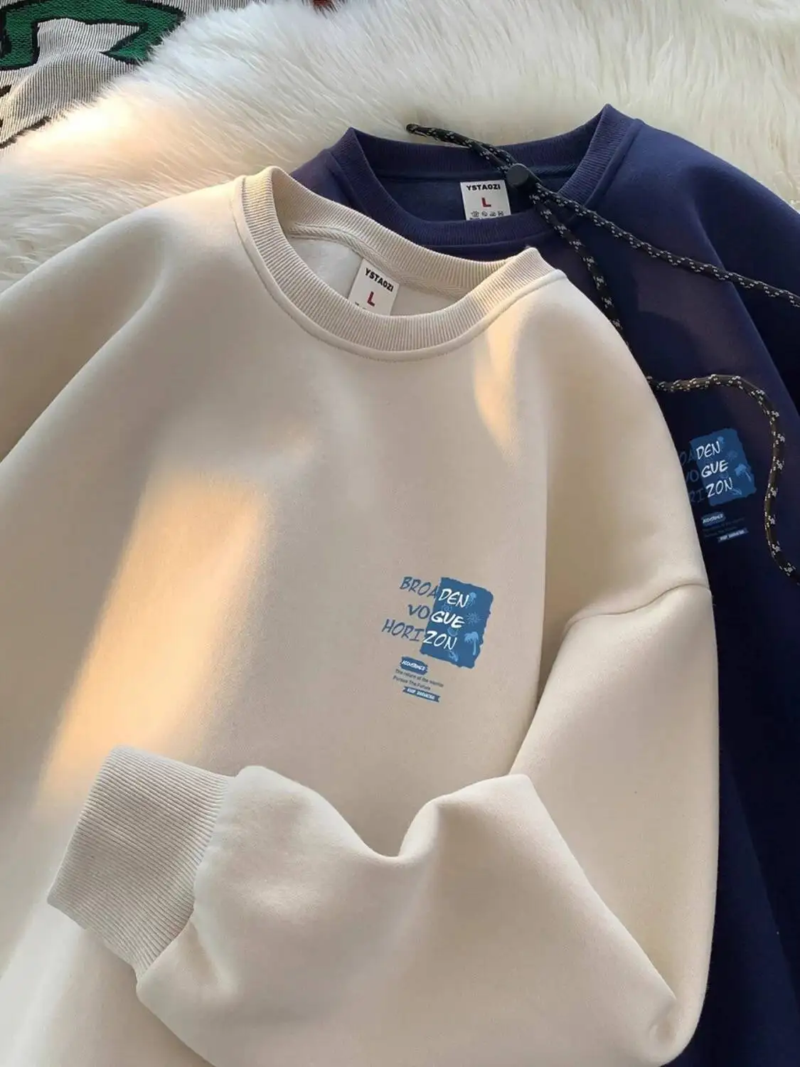 

Свободный крой, толстовка из чистого хлопка для мужчин и женщин, осень-зима, модная повседневная круглая футболка Ne Long Sve, большой размер