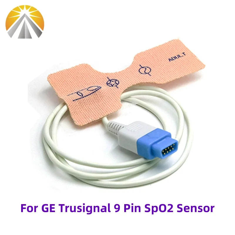 

9 Pin SpO2 Sensor Disposable For GE Datex Ohmeda Trusignal Oximeter Probe OXY-F-UN 0.9 M S/5 i4 Modular Monitors with E Series