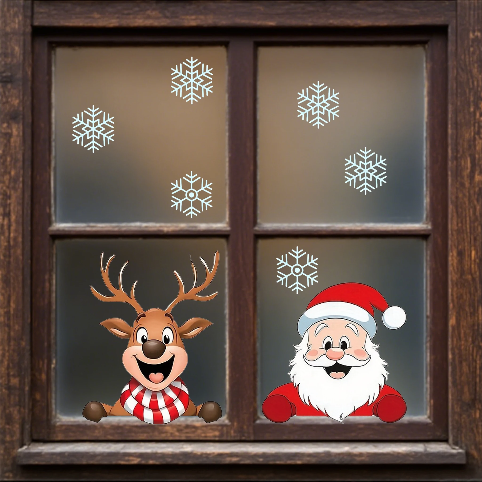 1 مجموعة زينة عيد الميلاد سانتا الرنة الثلج ملصقات نافذة مقاوم للماء DIY بها بنفسك ويندوز غرفة المعيشة غرفة نوم النوم باب زجاجي