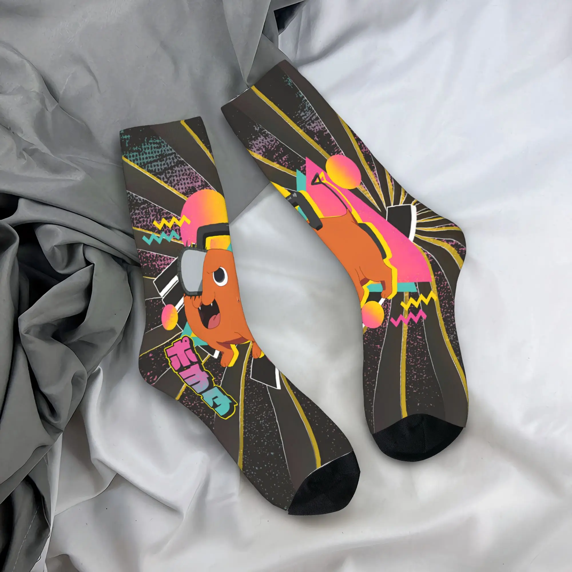Chainsaw Man Stockings Men  Socks Quality Trendy Socks Winter Climbing Anti-Slip Graphic Socks Gift