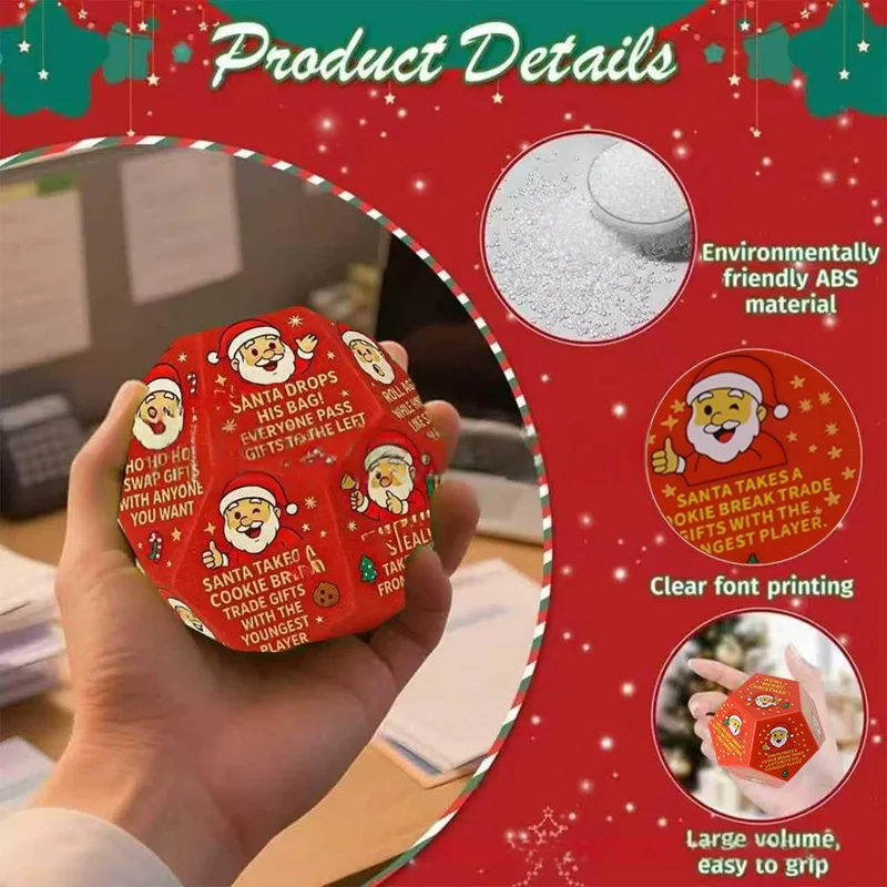 

Christmas Gift Exchange Party Gamedice Christmas Dice Essential Toy Props For Family Members Circle Of Friends Truth Or Dare