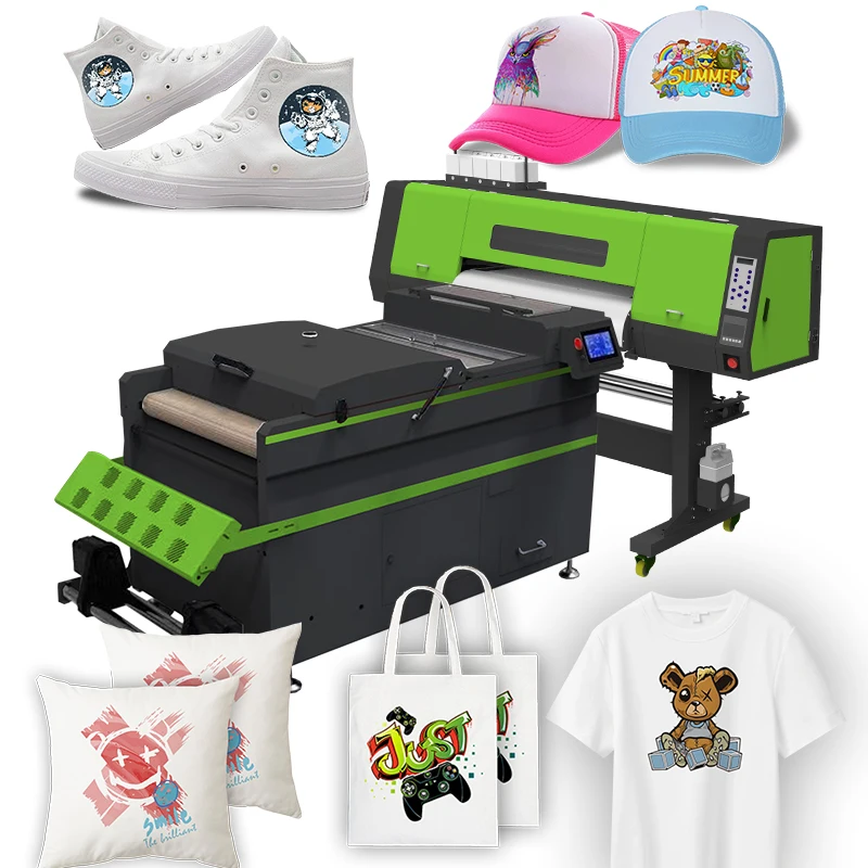 الشركة المصنعة الصينية الأكثر مبيعا DTF 60 سنتيمتر طابعة نقل الملابس مع شاكر لتي شيرت الجينز هوديس حامل البرمجيات