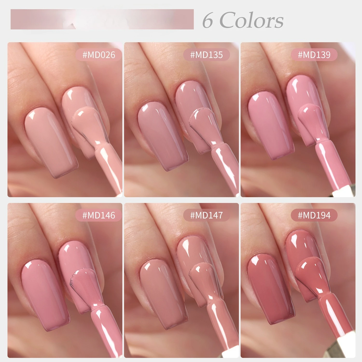 6 ألوان 15 مللي الوردي هلام مسمار البولندية UV & LED هلام البولندية نقع قبالة الألوان عارية معطف فوقي هلام الورنيش مسمار الفن تصميم للتقليم