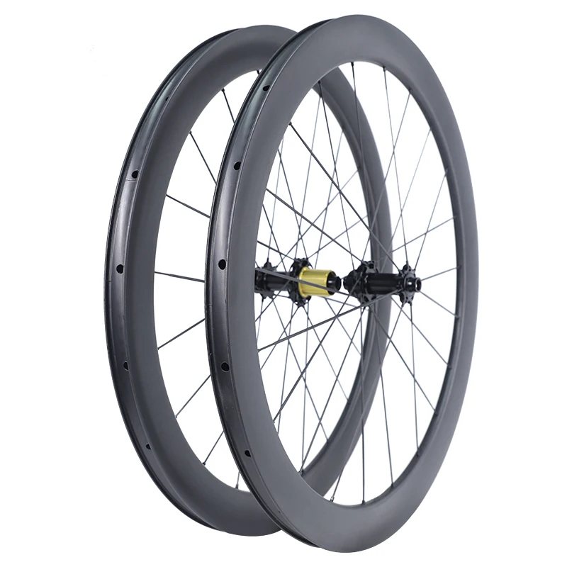 

YTYIN 700C Road Bike Wheels Lightweight Matte UD Carbon Fiber Disc Brake Front Rear Clincher Rim Wheelset C67DB-PRD28-50C for Bi