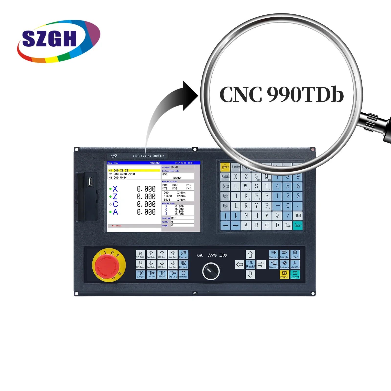 

China SZGH 2 axis cnc lathe controller unit with ATC PLC for lathe machine as gsk cnc controller