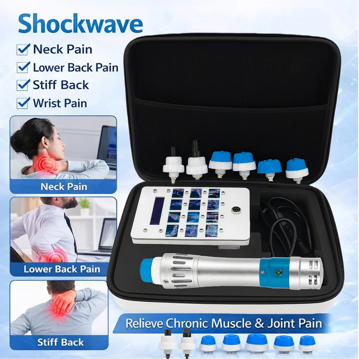 

2026 Newest Shockwave Therapy Machine Health Care Shock Wave Muscle Pain Relief Stimulator Electric Physiotherapy Body Massager