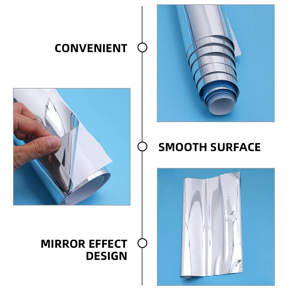 

2 Meters Large Mirror Sticker for Wall Self Adhesive Lightweight Safe Non Glass Decorative Room Divider Surface