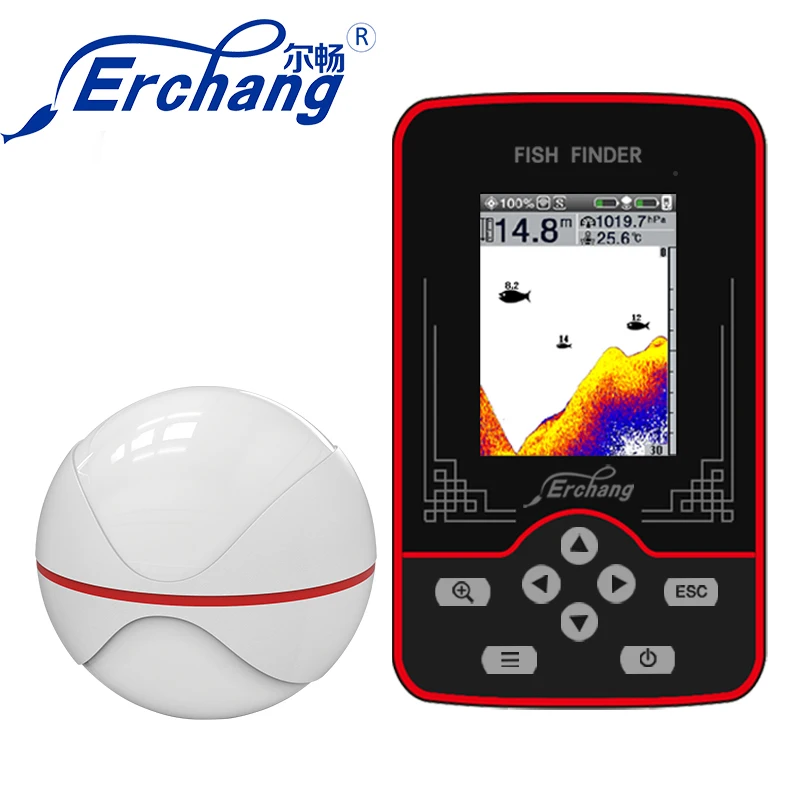 

Erchang F13 Wireless Fish Finder Sonar For Fishing 60m/200ft Water Depth Fishfinder Rechargable Portable Echo-Sounder