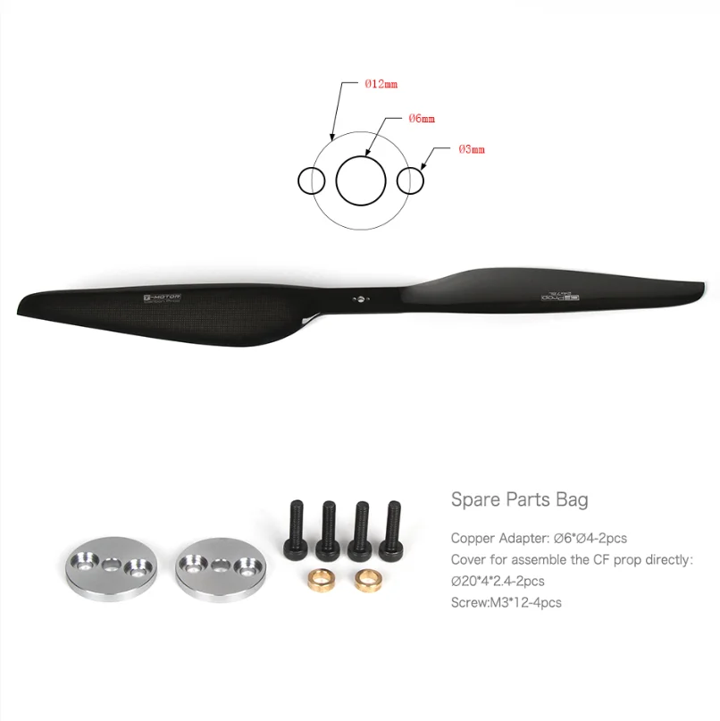 T-MOTOR G24*7.8 High Speed Thrust 24 Inch CW CCW Multicopter RC Aircraft Drone Propeller Carbon
