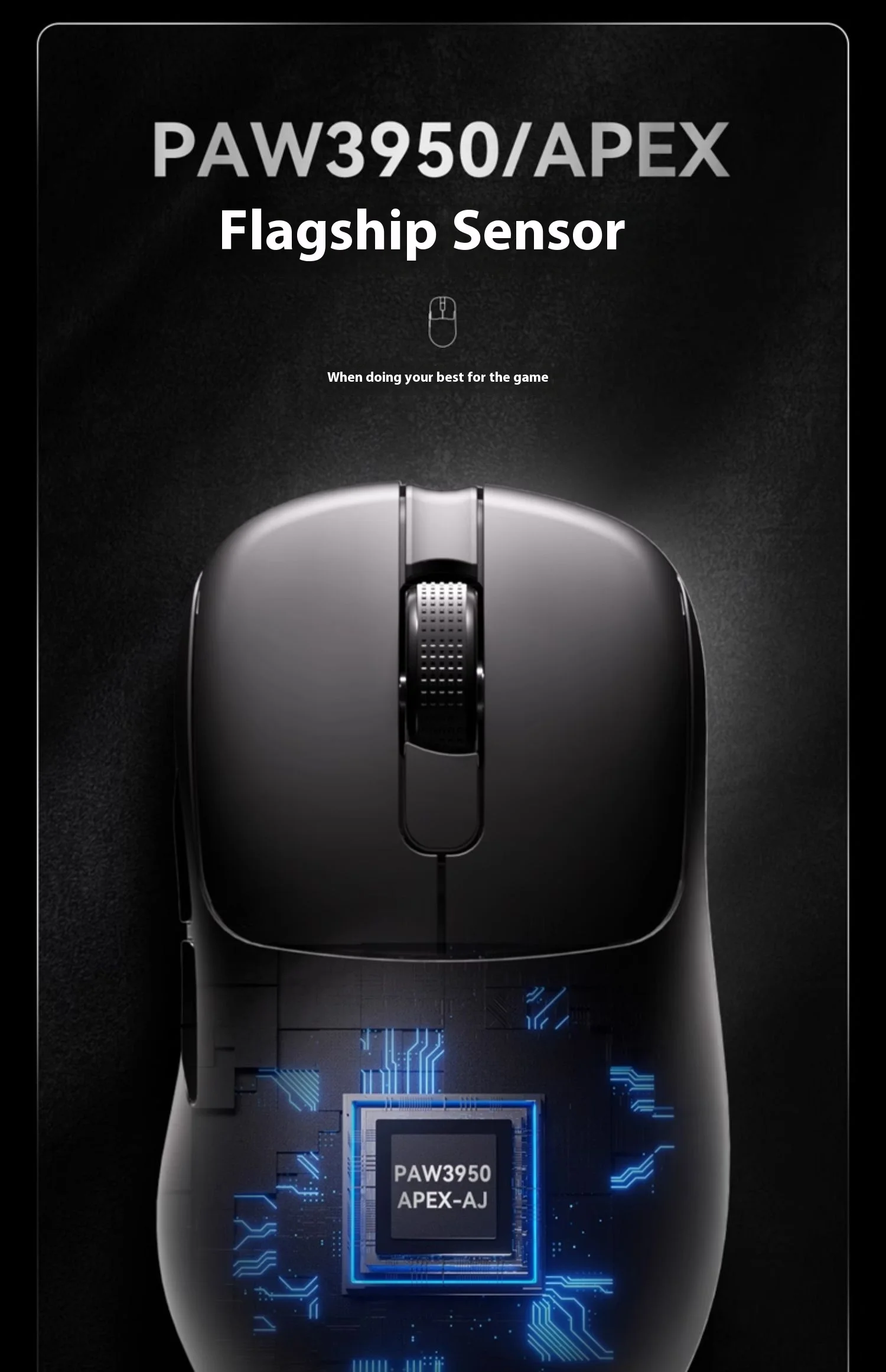 Imagem -02 - Jue Aj179apex Mouse Destro Escritório E-sports Jogo Paw3395 sem Fio Tri-mode Pro com Assento de Carregamento Presente Novo Preto