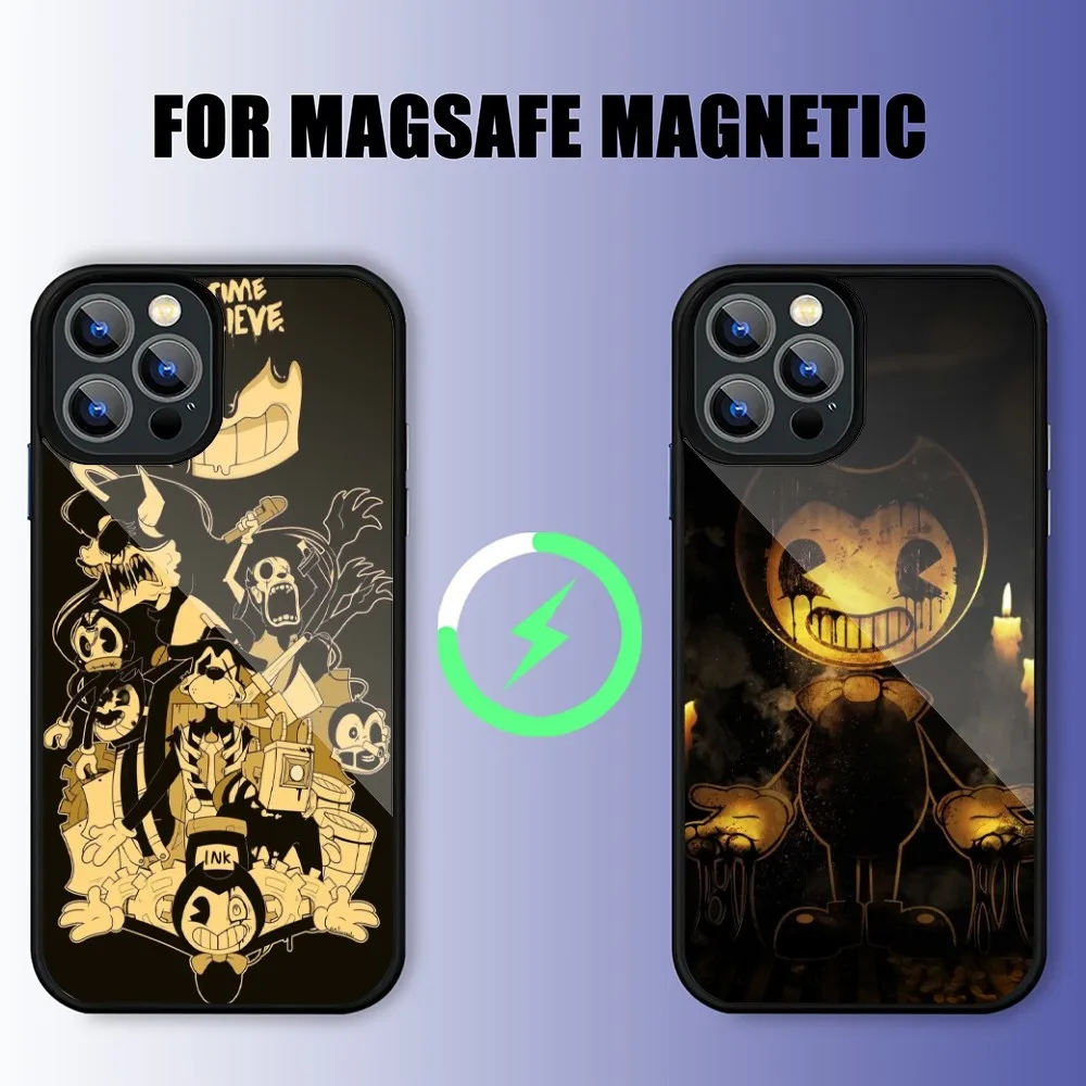 Game B-Bendy and the ink Machines Phone Case For iPhone 15 14 13 11 12 Pro Max 14 Plus 15 Pro Max For Magsafe Phone Cover