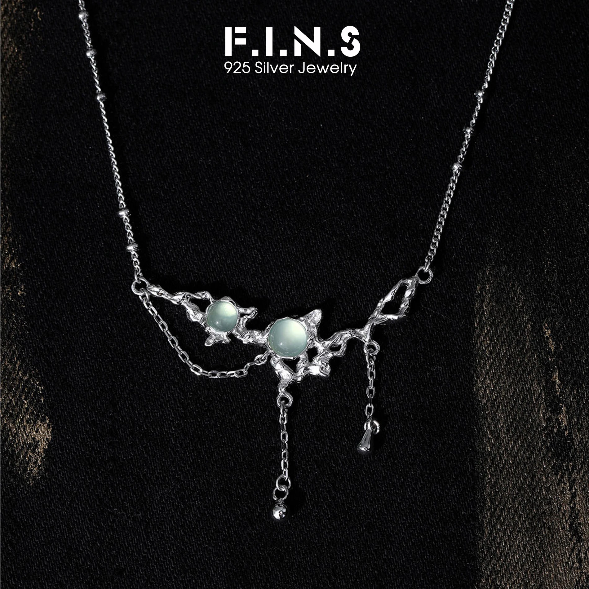 

F.I.N.S оригинальное ожерелье из стерлингового серебра S925, темперамент, нерегулярные полые листья, кисточка, цепочки на ключицы, вечерние ювелирные изделия