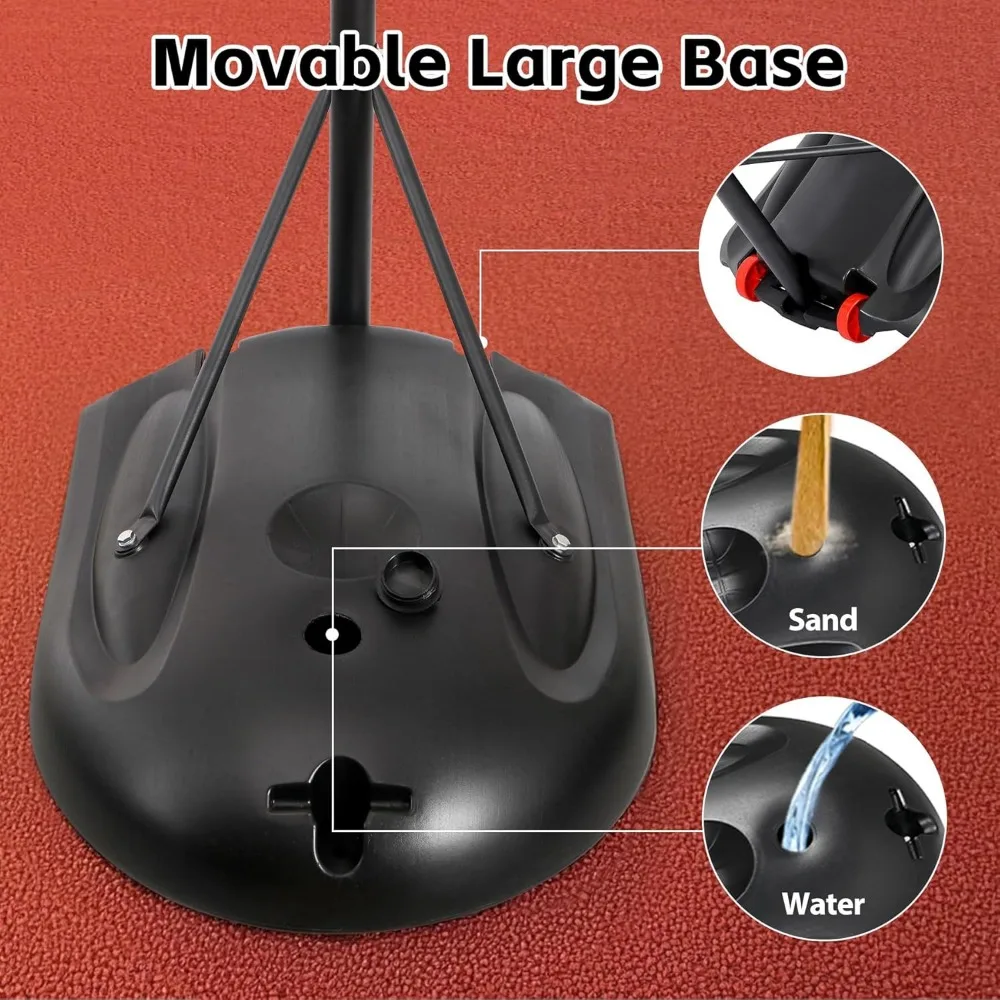 Cesta de basquete portátil ajustável para crianças e adultos, altura de 9,2 pés, adequada para jogos de entrada e quintal, aro de 32 polegadas