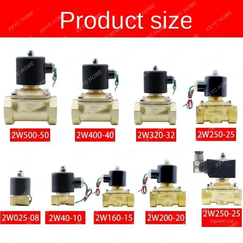جميع النحاس عادة مغلقة صمام الملف اللولبي المياه الهواء 2 واط سلسلة 4 نقاط 6 نقاط 1 بوصة 2 بوصة AC220V24 Bopu BOPU