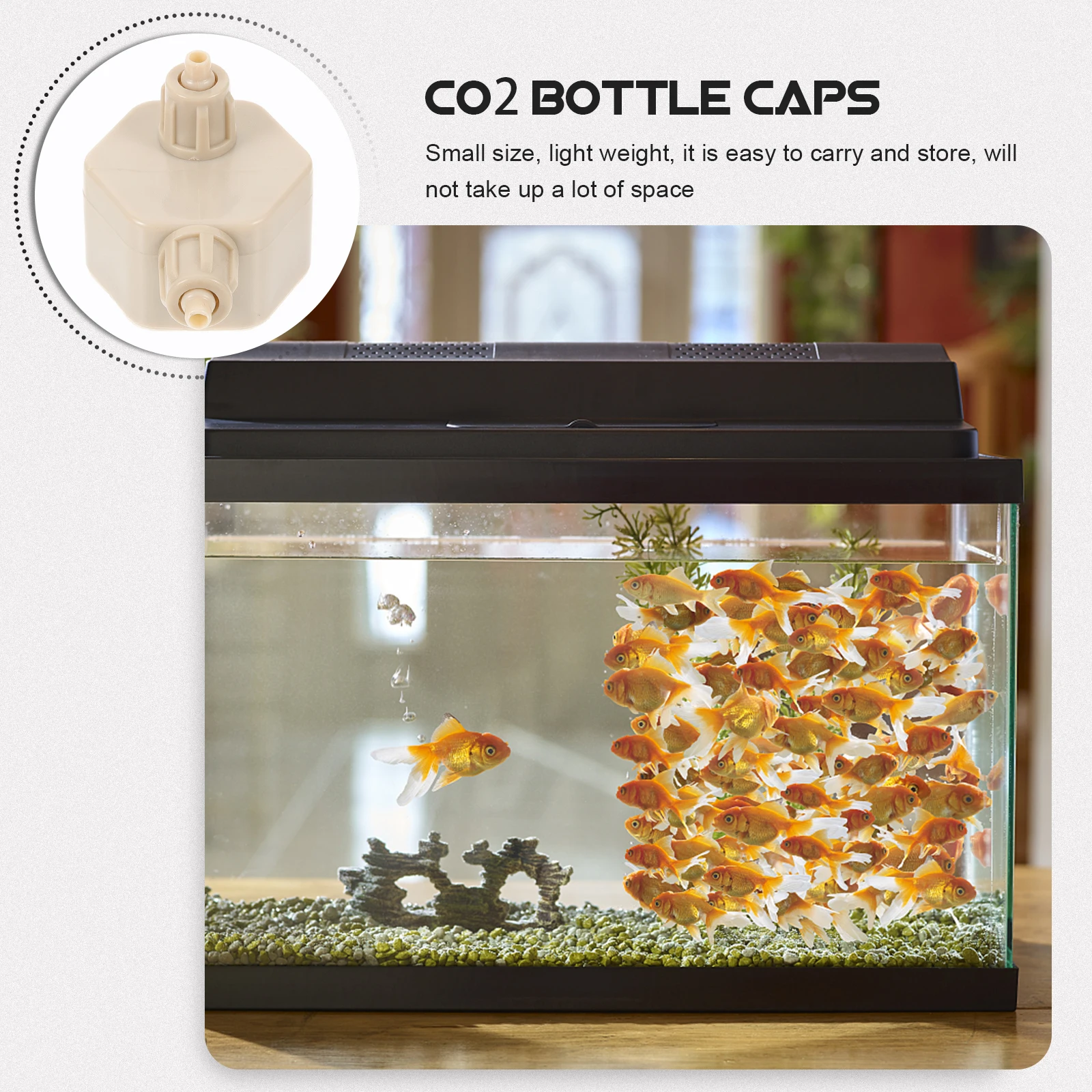 

2pcs Bottle Caps for Aquarium Plants DIY CO2 Generator Portable Plastic Co2 Diffuser System Accessories