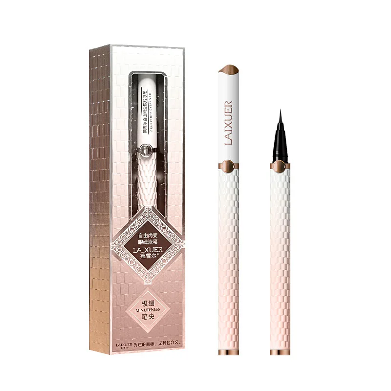 Slanke eyeliner Zacht bont Sponsborstel Waterdicht Zweetbestendig Langdurig en vlekvrij Newbie Bruine eyeliner Vloeibare pen Dames