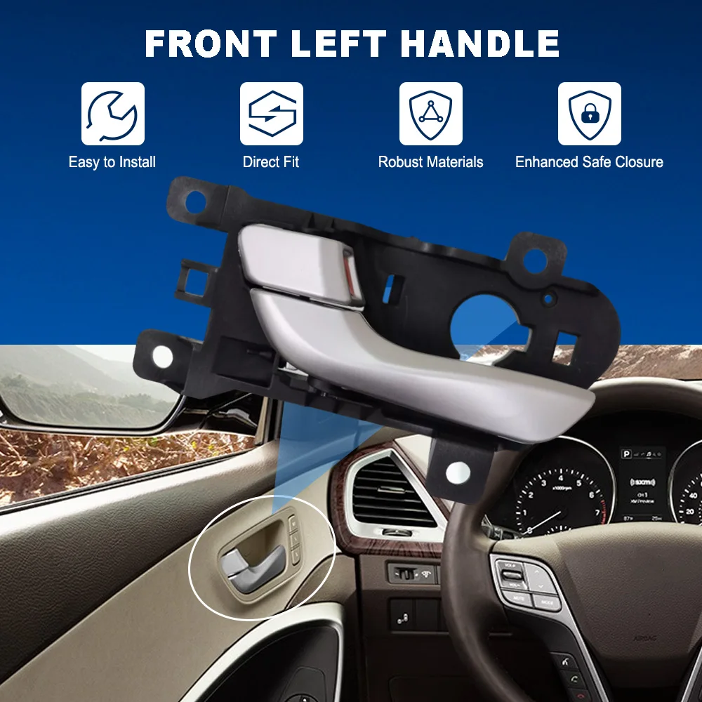 Front Rear Left Right Inner Interior Door Handle for Hyundai Santa Fe 2013 2014 2015 2016 2017 2018 Left Hand Drive 82610-2W010