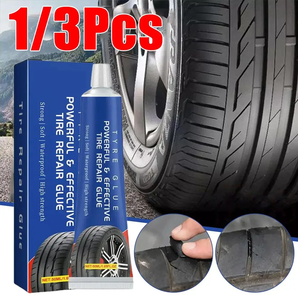 50ml Car Tire Repairing Glue Tire Repair Black Glue Strong Rubber Wear-resistant Non-corrosive Car Instant Strong Tools Adhesive