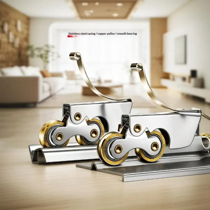 2PCS Sliding Screen Door Rollers Wardrobe Sliding Door Bottom Pulley Bearing Kitchen Bathroom Smooth Glide
