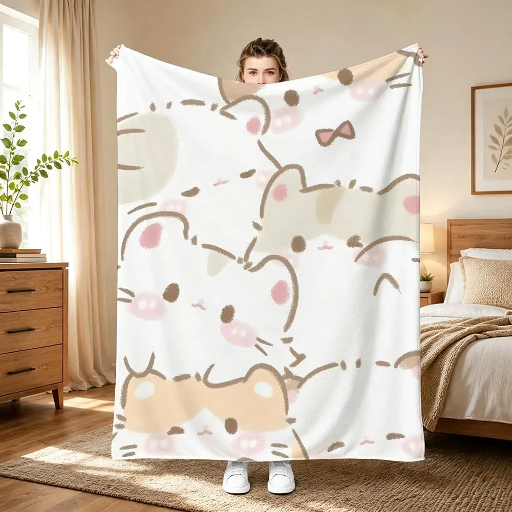 cute  Hamster Throw Blanket for Home Bedroom Bed Sofa Children's Soft Blanket Cute
