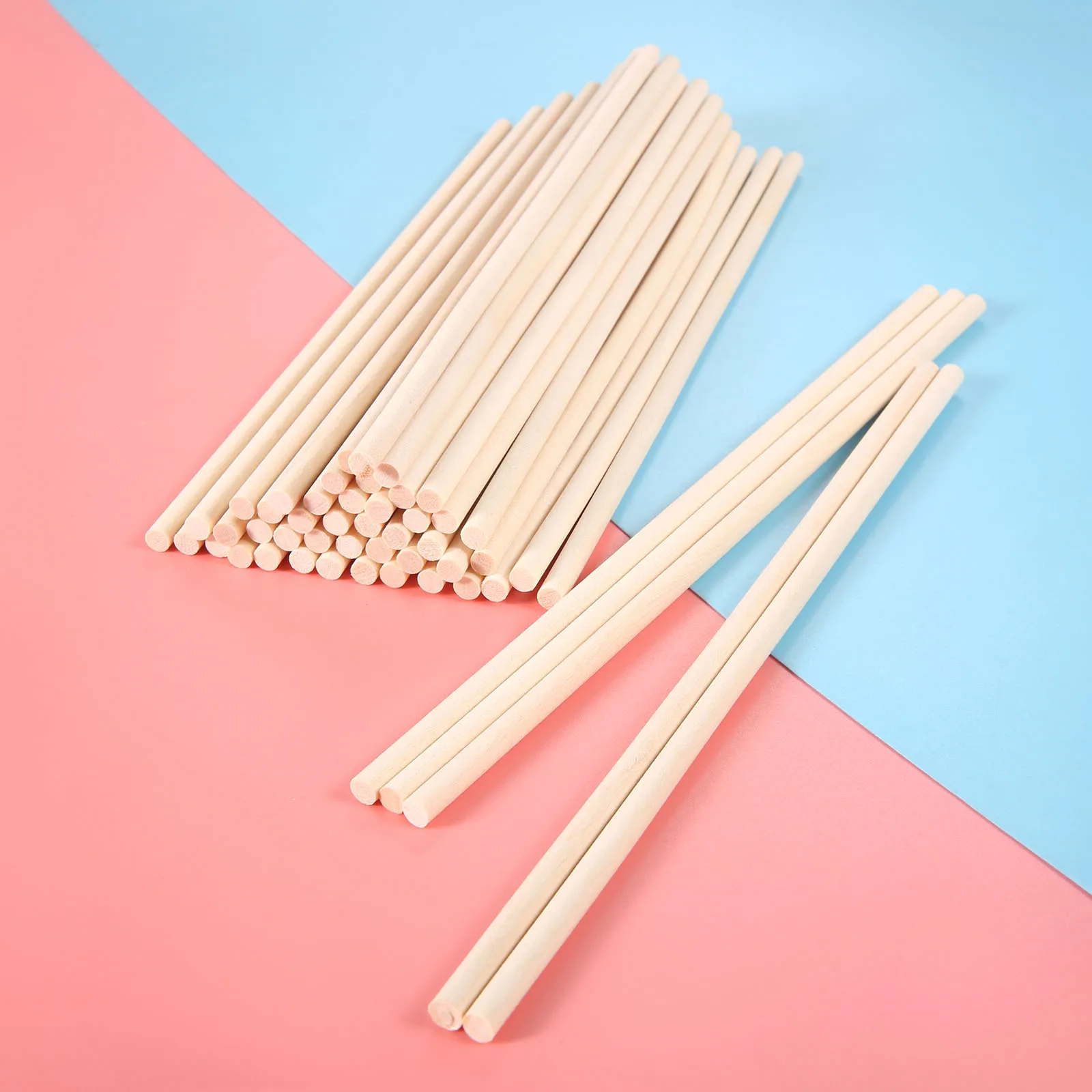 50Pcs/Packet 200mm Round Wooden Rods Used For Architecture Model DIY Crafts Making Aircraft Models Toys Carving High Quality