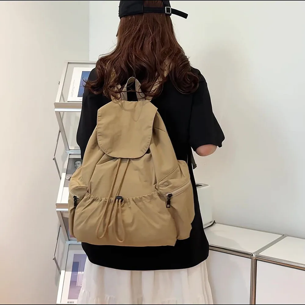 Korean Drawstring Pocket Backpacks New Oxford School Women Backpack Large Capacity Travel Bag Unisex Sports Backpack