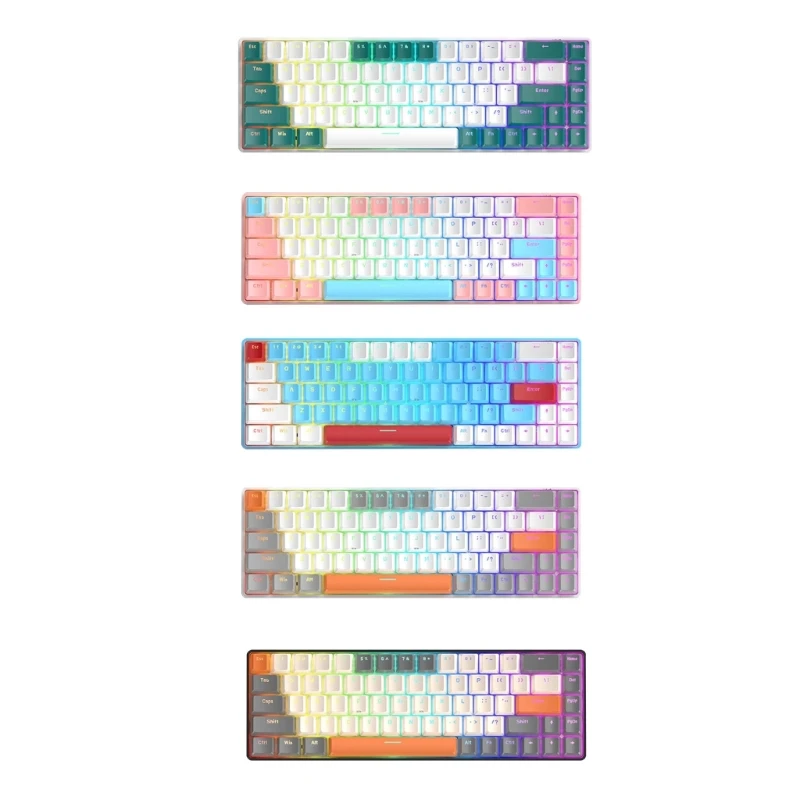 

Новинка 2024, Игровая клавиатура T8 с RGB-подсветкой, механическая клавиатура с 68 клавишами