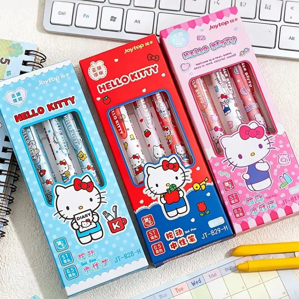 Stylo Gel effaçable Sanrio, 3 pièces/ensemble, Hello Kitty Kuromi Cinnamoroll, encre noire 0.5mm, fournitures scolaires et de bureau, papeterie cadeaux