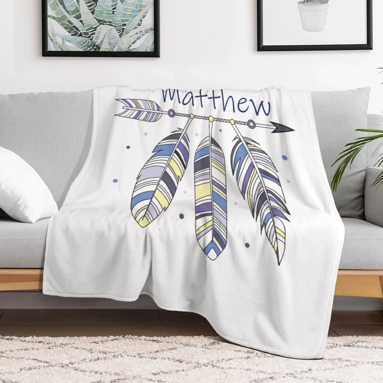 Matthew Throw Blanket Stylish Couch Blanket for Home Living Room
