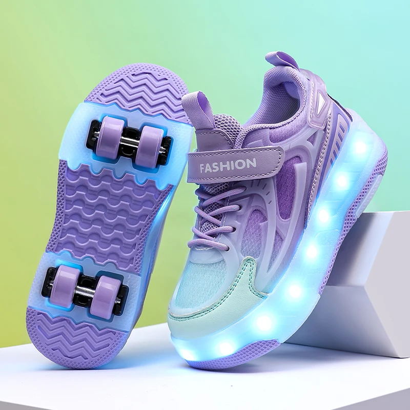 

Kids' New Viral Heelys: 4-Wheel (Girls), 2-Wheel (Boys) – Student Transformable Roller Skates with Wheels