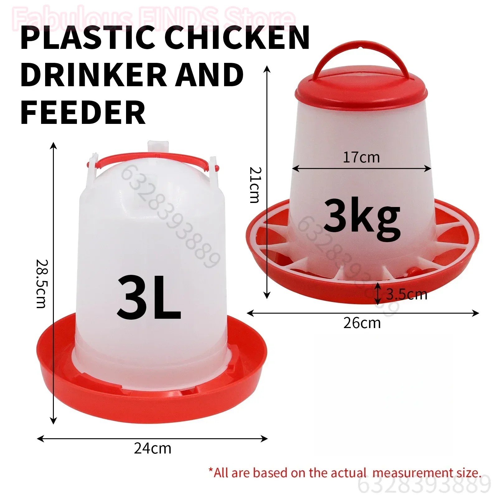 Mangiatoia e abbeveratoio per polli da 3 kg + 3 L, distributore automatico di acqua e cibo, secchio per l'alimentazione di polli, uccelli e pulcini, contenitore per l'erogazione.