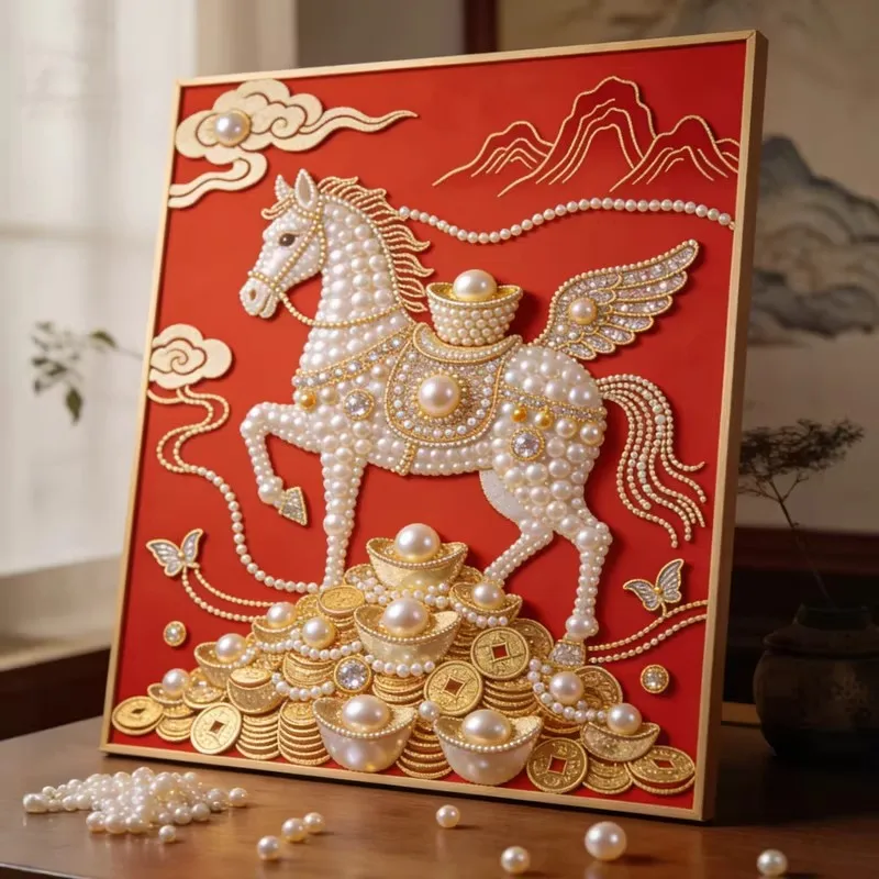 

Набор для творчества: Жемчужная живопись ручной работы 2026 года. Материалы для DIY. Креативное украшение для гостиной. Декоративная подвесная картина.