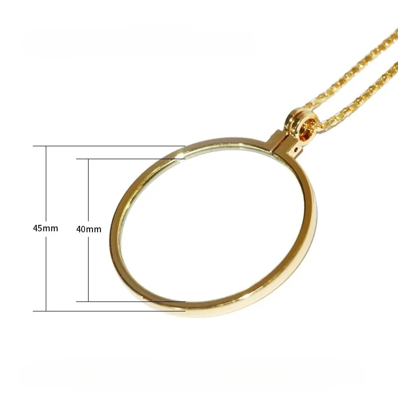 1PCS Magnifier Portable Zinc Alloy Necklace 5x Magnifying Glass Helping Hands Loupe Glass Lens