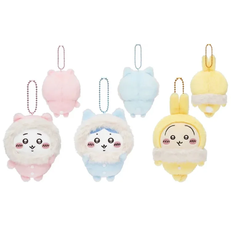 Lindo muñeco de peluche Chiikawa con forma de saco de dormir, colgante, figura esponjosa, adorno para bolso, regalo coleccionable para chicas adolescentes, para mochila diaria