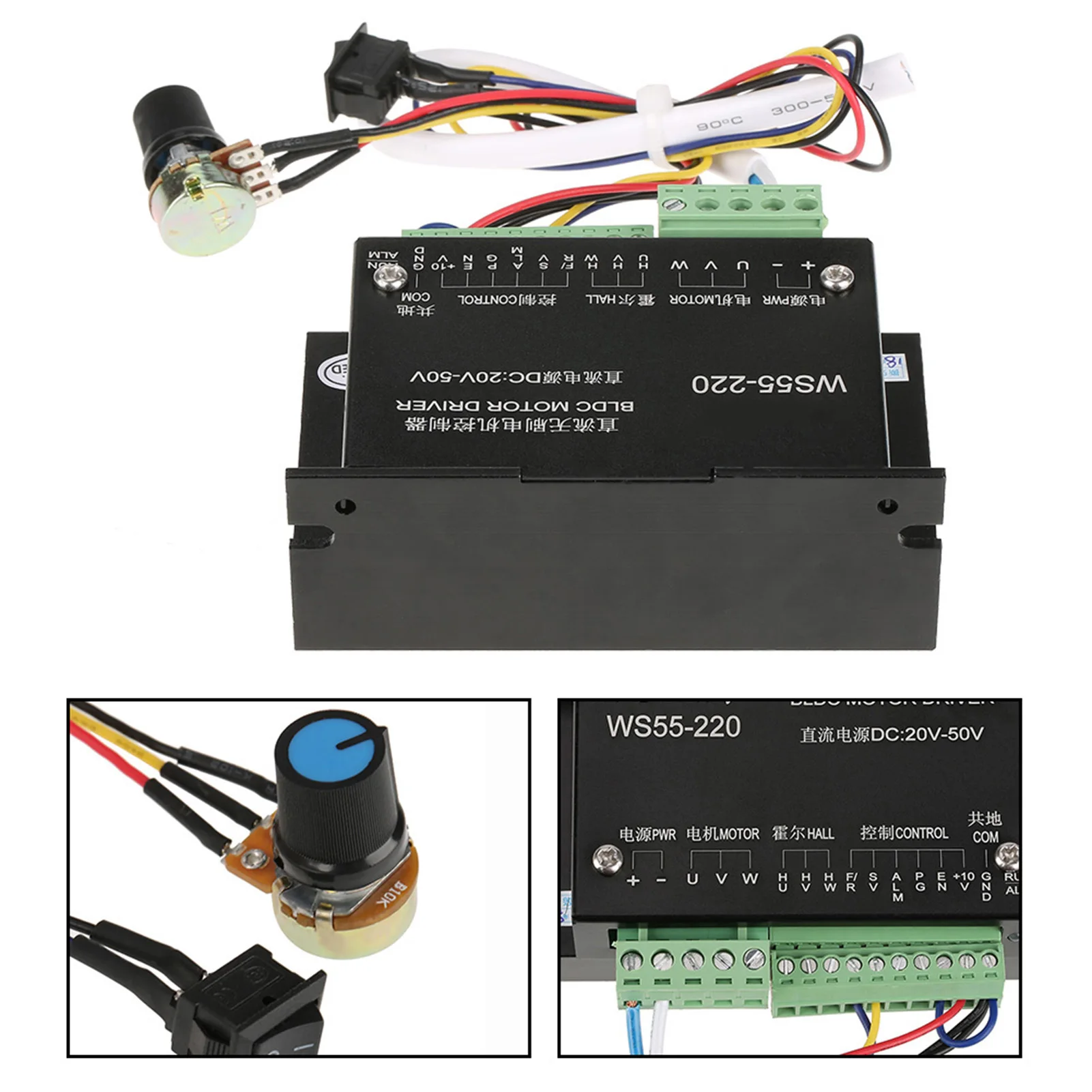 WS55-220 DC 48V 500W CNC Brushless Spindle BLDC Motor Driver Controller Motor Driver Controller