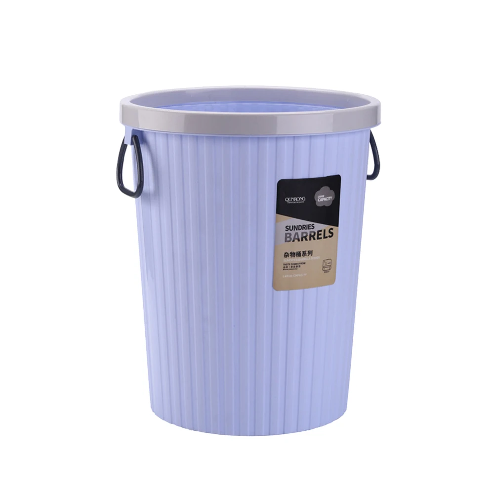 

Round Garbage Can Kitchen Trash Bin Plastic Waste Container Pressing Circle Home Office Eco Friendly Pp Material Handheld Sides