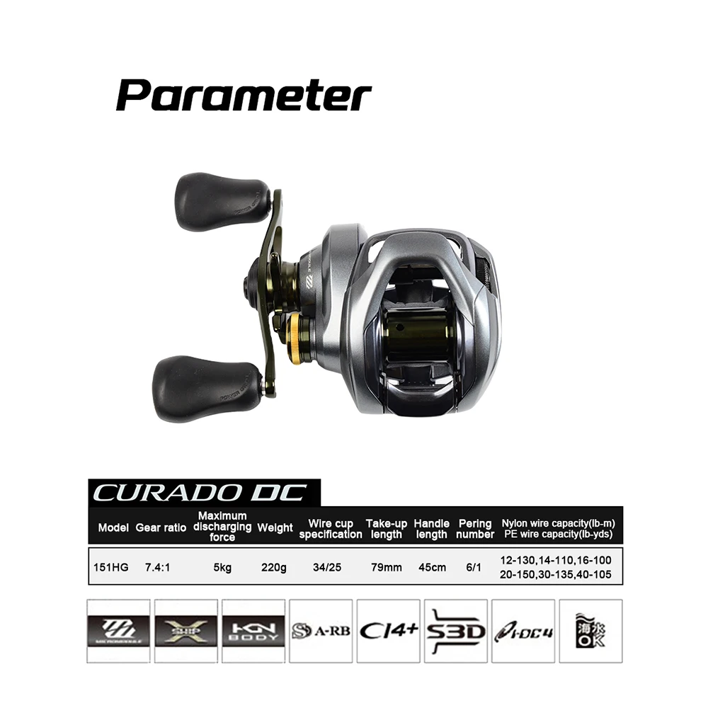 gear ratio for a shimano curado reel DC 200HG Waterloo Rods SHIMANO 2025 CURADO 150 Fishing