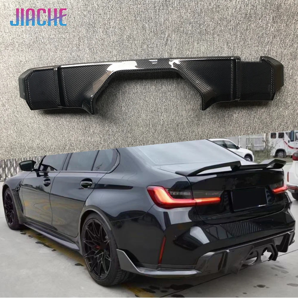JIACHE Dry Carbon Fiber Rear Bumper Diffuser Lip For BMW 3 Series 4 Series G80 G82 G83 M3 M4 2021+ Rear Bumper Guard Accessories