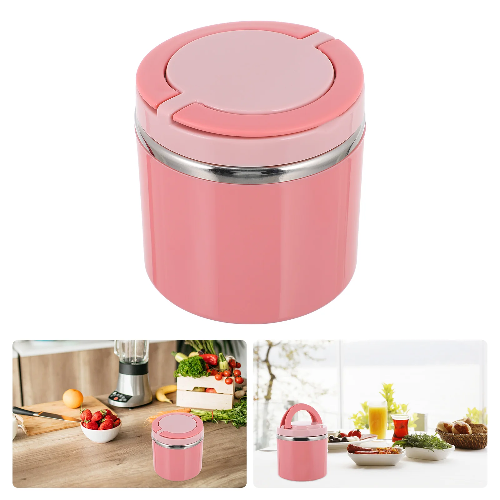 

Portable Breakfast Cup Stainless Steel PP Silicone Leakproof Premium Sealing Home Outdoor Milk Soup Serving Container Kitchen