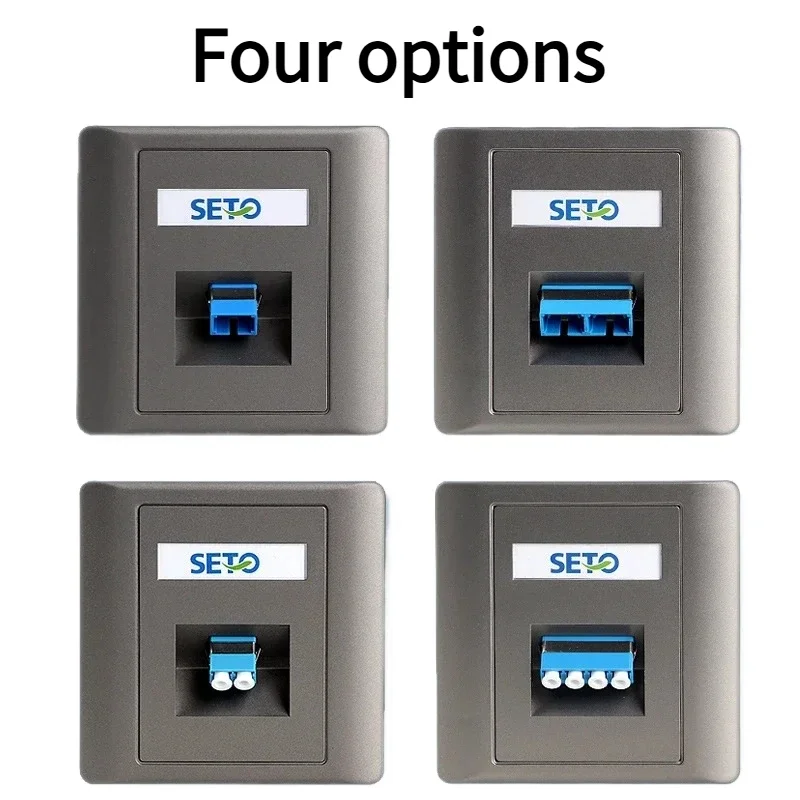 Grey 86 type oblique single and double port LC\SC fiber optic socket panel wall computer broadband network panel 1PCS